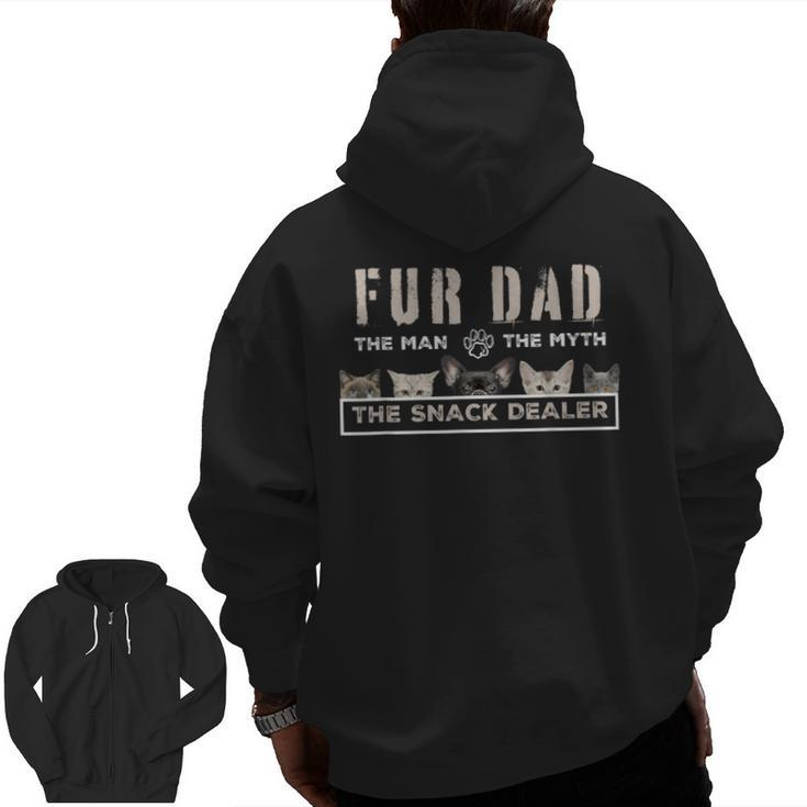 Fur Dad The Man The Myth Men Dog Cat Father's Day Zip Up Hoodie Back Print