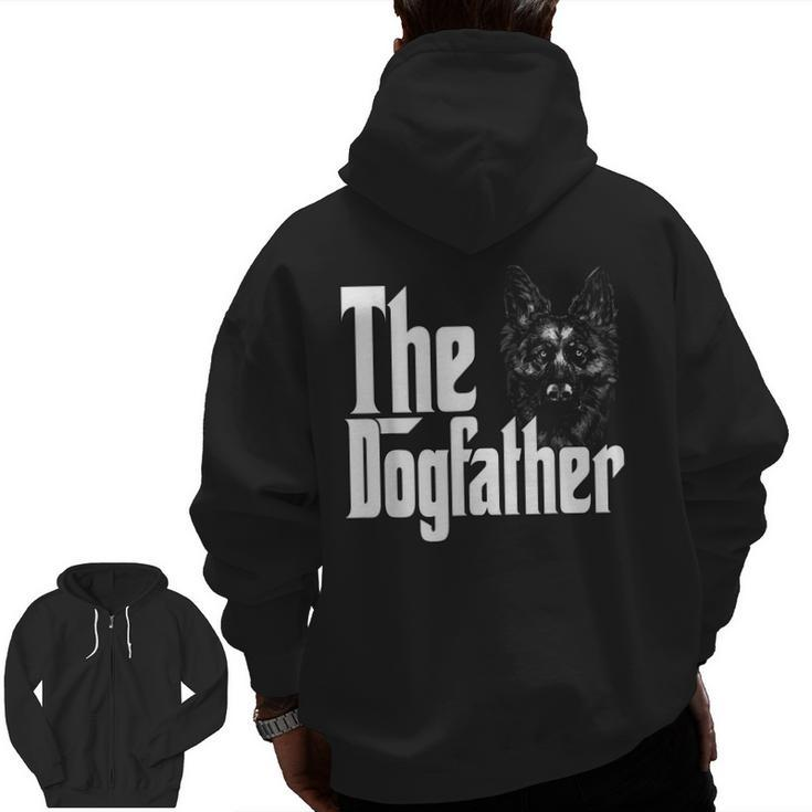 German Shepherd Dog Dad Dogfather Dogs Daddy Father Zip Up Hoodie Back Print