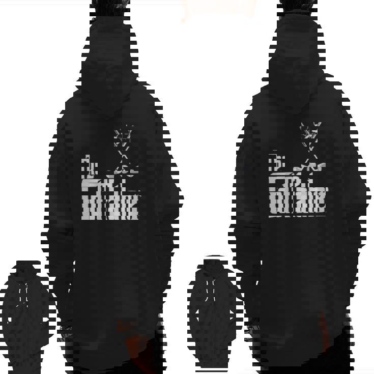 The Golffather Golf Father Golfing Father's Day Zip Up Hoodie Back Print