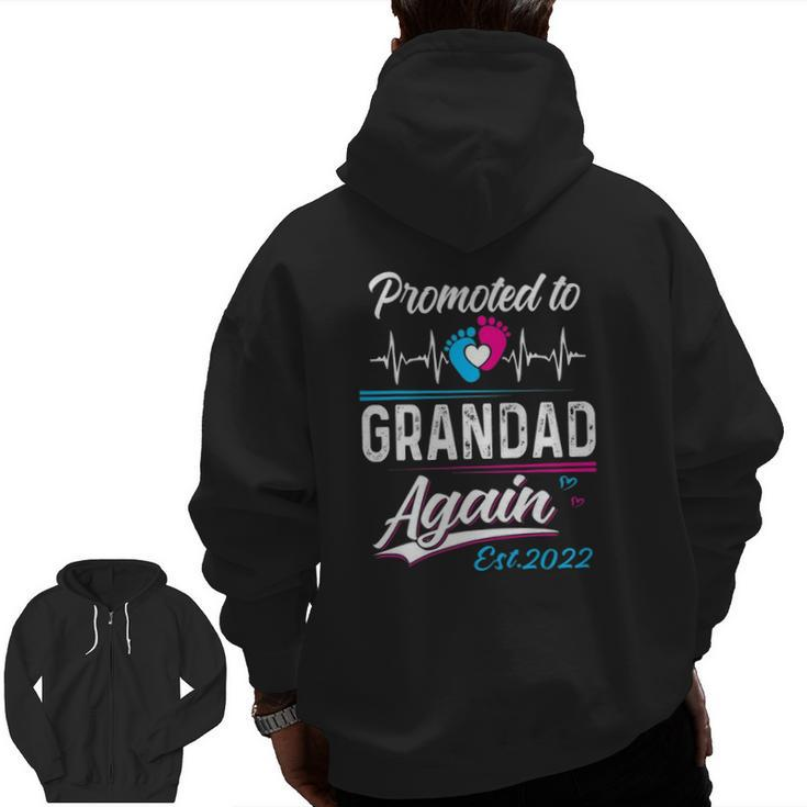 Grandad Promoted To Grandad Again Est 2022 For Men Man Zip Up Hoodie Back Print