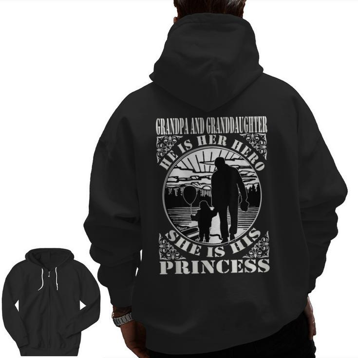 Grandpa And Granddaughter Father's Day Zip Up Hoodie Back Print