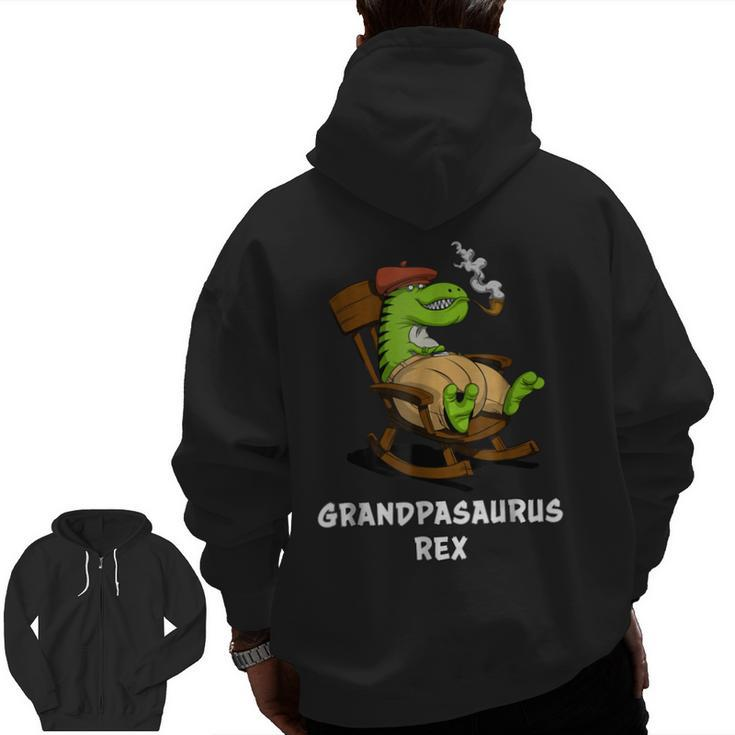 Grandpa Trex Dinosaur Grandfather Zip Up Hoodie Back Print