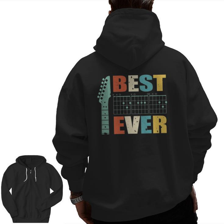 Guitarist Father Best Dad Ever D A D Chord Dad Zip Up Hoodie Back Print