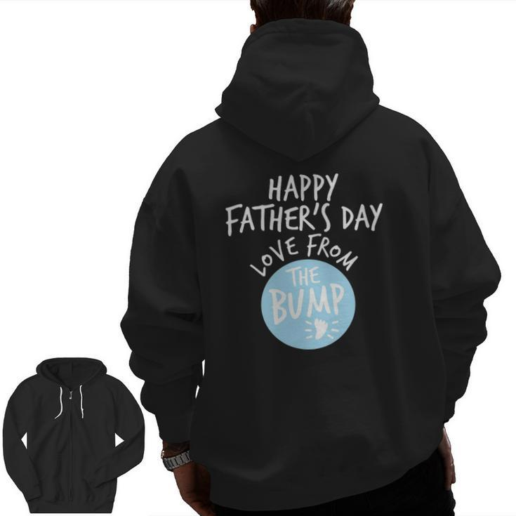 Happy Father's Day From The Bump Gender Reveal Boy New Dad Zip Up Hoodie Back Print