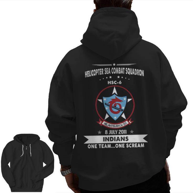 Helicopter Sea Combat Squadron 6 Hsc Zip Up Hoodie Back Print