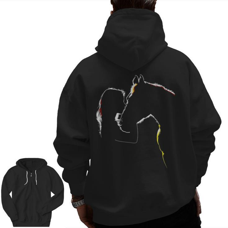 Horse For Ladies  Horse Related Zip Up Hoodie Back Print