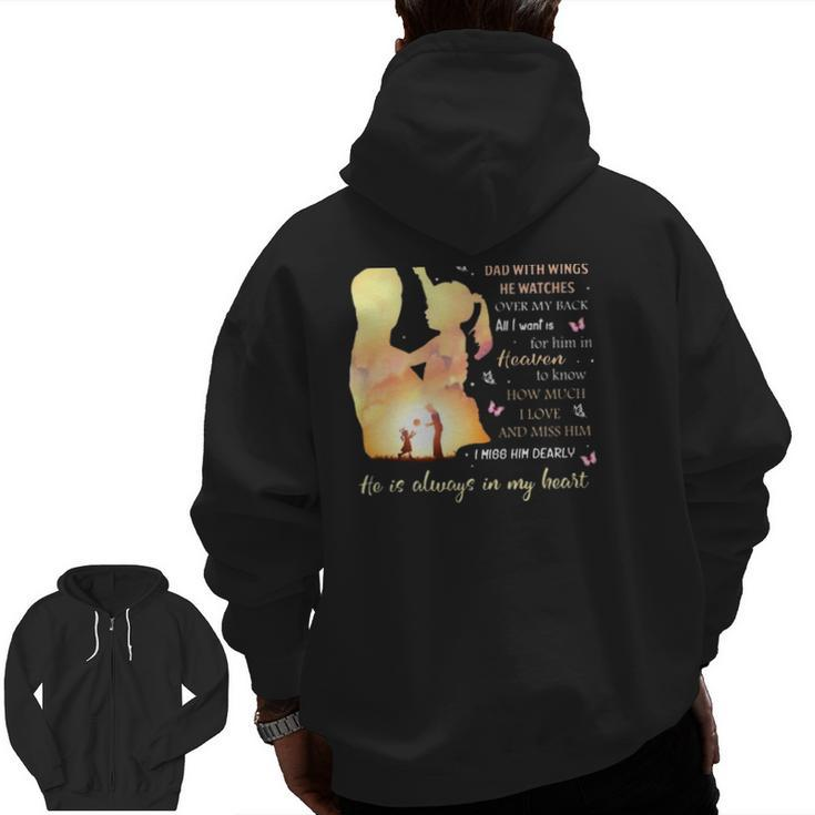 I'm Not A Fatherless Daughter I Am A Daughter To A Dad In Heaven Zip Up Hoodie Back Print