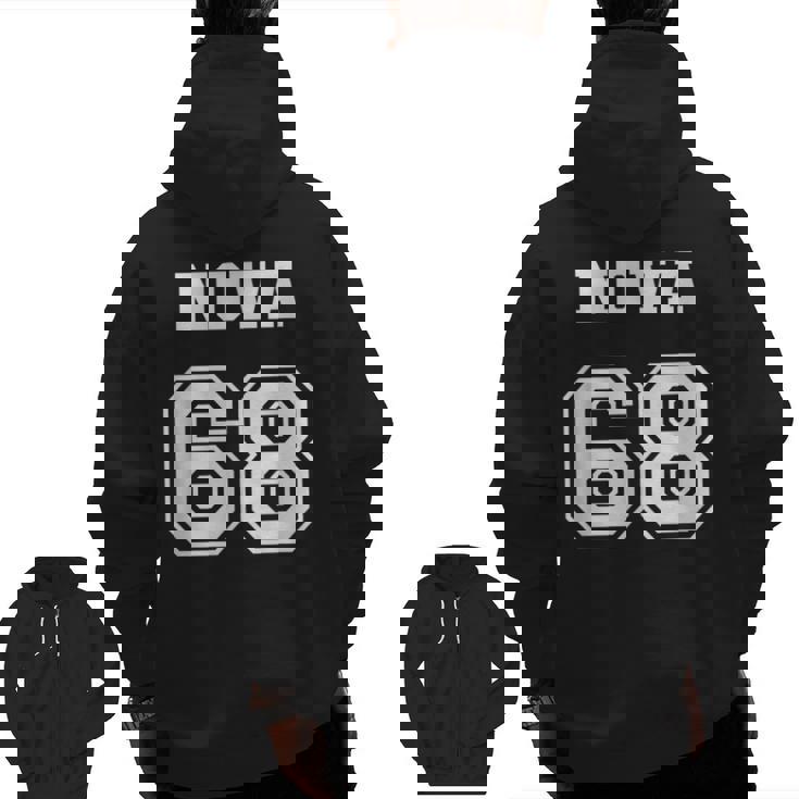 Jersey Style Nova 68 1968 Classic Old School Muscle Car Zip Up Hoodie Back Print