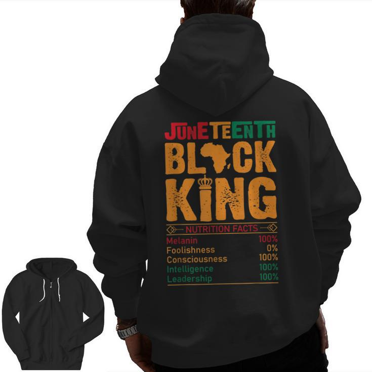 Junenth Black King Nutritional Melanin Dad Fathers Day Zip Up Hoodie Back Print