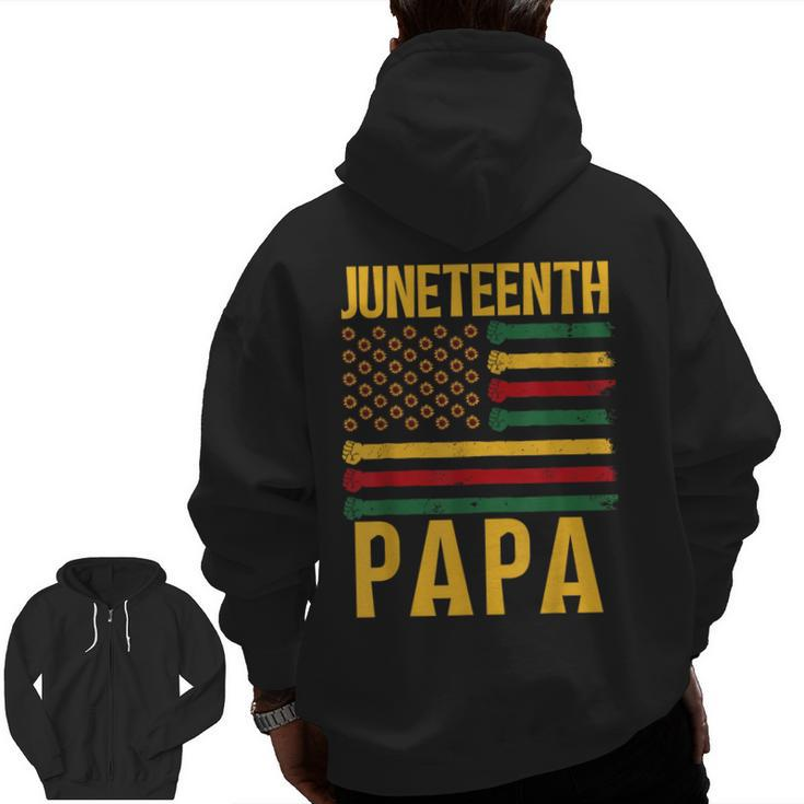Junenth Papa 1865 Family Black African Dad Father Daddy Zip Up Hoodie Back Print