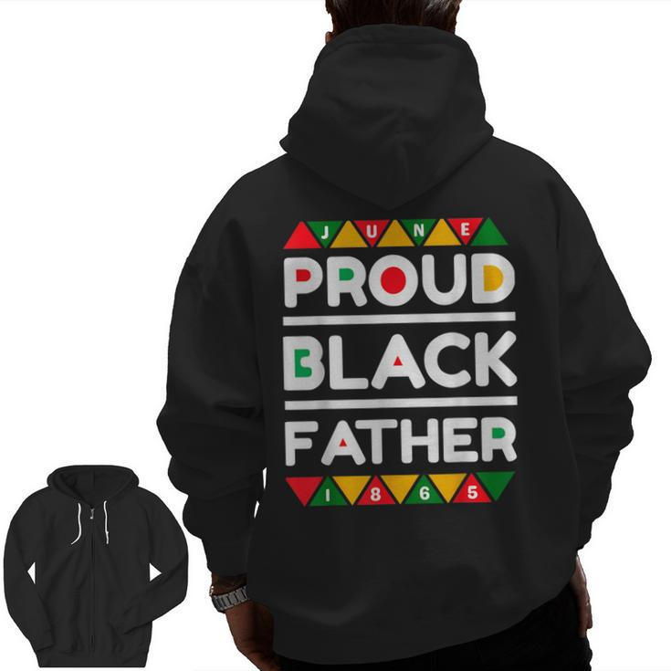 Junenth Proud Black Father For Father's Day Zip Up Hoodie Back Print