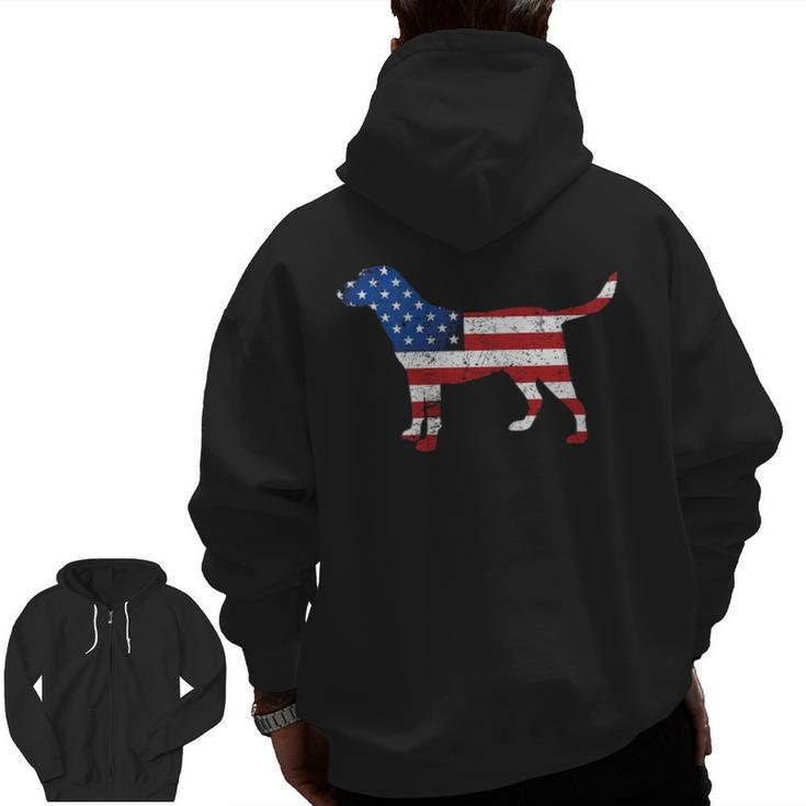 Labrador 4Th Of July Patriotic American Usa Flag Lab Lover Zip Up Hoodie Back Print