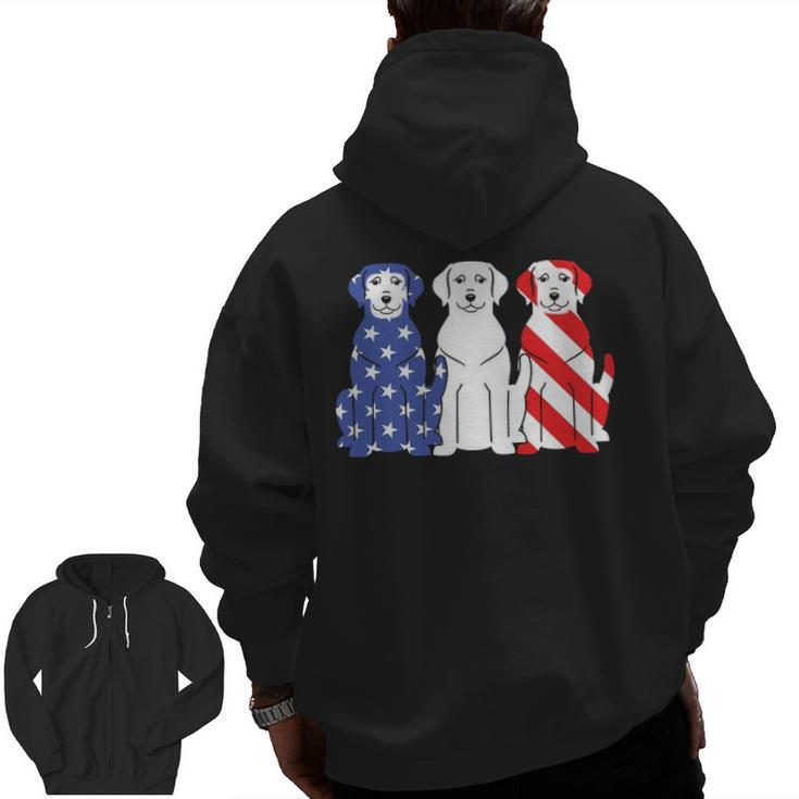 Labrador Retriever American Flag 4Th Of July Dog Graphic Zip Up Hoodie Back Print