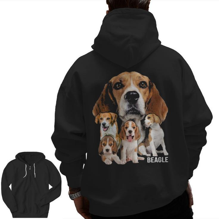 I Love My Beagle Dog Themed Beagle Lover Zip Up Hoodie Back Print