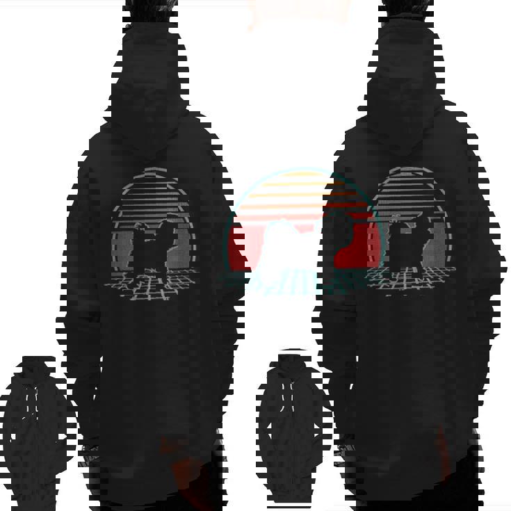 Maltese Retro Vintage Dog Lover 80S Style Zip Up Hoodie Back Print