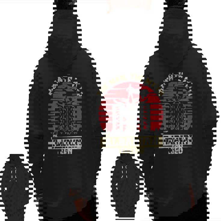 The Man The Myth The Albanian Legend Dad Zip Up Hoodie Back Print