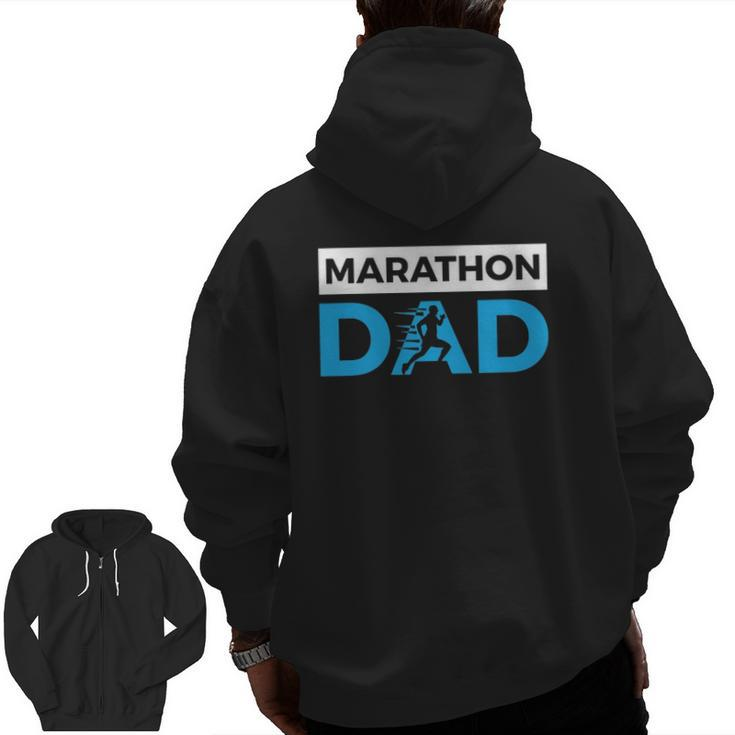 Marathon Dad Sport Running Father's Day Zip Up Hoodie Back Print