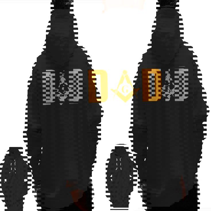 Masonic Dad Mason Symbol Zip Up Hoodie Back Print