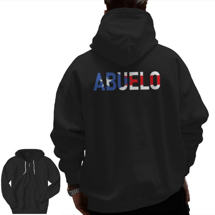 Mens Abuelo Puerto Rico Flag Puerto Rican Pride Father's Day Zip Up Hoodie Back Print