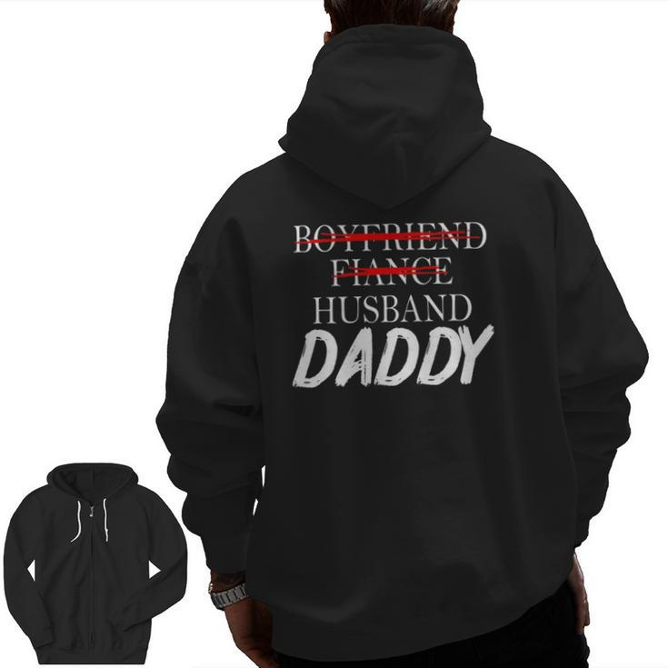 Mens Boyfriend Fiance Husband Daddy Fathers Day Zip Up Hoodie Back Print