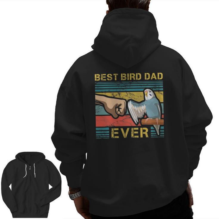 Mens Budgie Dad Bird Lover Father Budgerigar Enthusiast Zip Up Hoodie Back Print