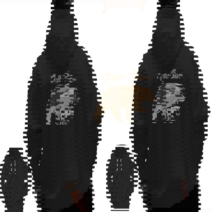 Mens Camouflage Daddy Bear Family Camo Hunting Papa Bear Zip Up Hoodie Back Print Mens Camouflage Daddy Bear Family Camo Hunting Papa Bear Zip Up Hoodie Back Print