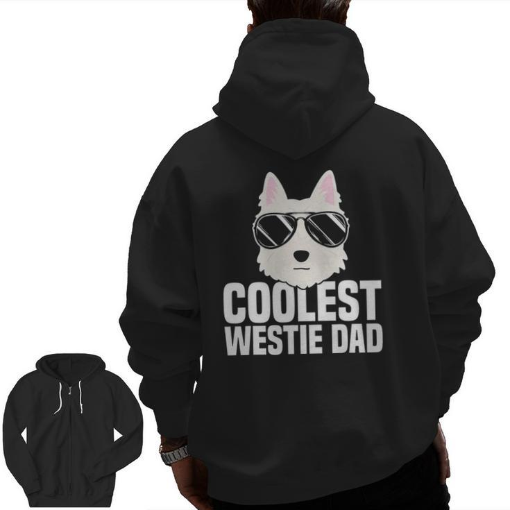 Mens Coolest Westie Dad West Highland White Terrier Dog Lover Zip Up Hoodie Back Print