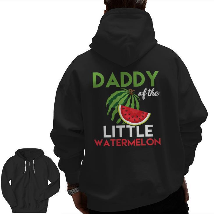 Mens Cute Watermelon Daddy Dad For Men Zip Up Hoodie Back Print