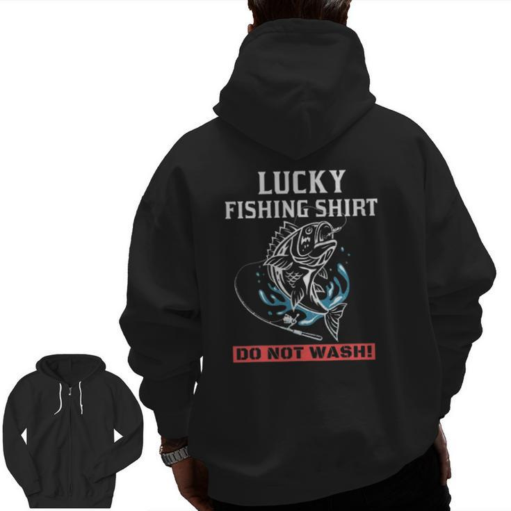 Mens Dad Fishing For Men Lucky Fishing Novelty S Zip Up Hoodie Back Print
