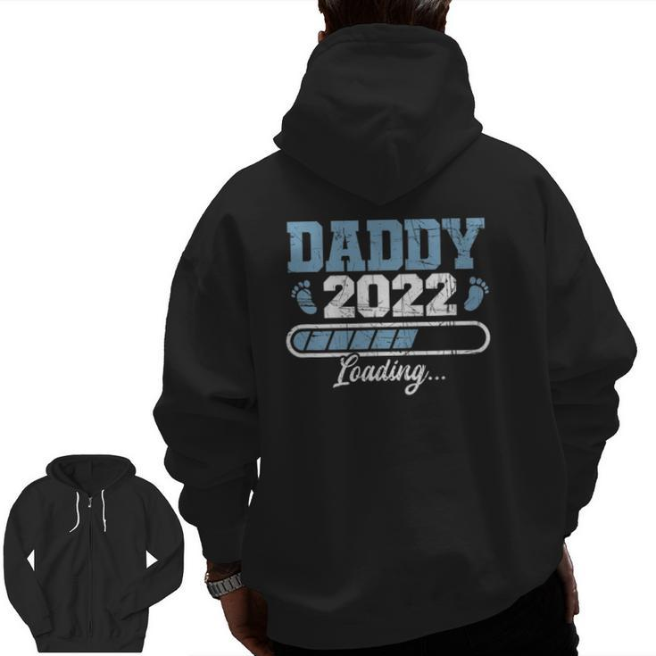 Mens Daddy 2022 Pregnancy Reveal First Time Dad Zip Up Hoodie Back Print