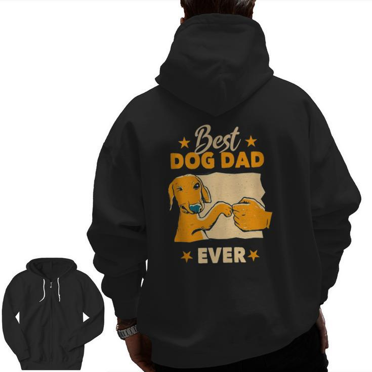 Mens Dogs And Dog Dad Best Friends Father Men Zip Up Hoodie Back Print