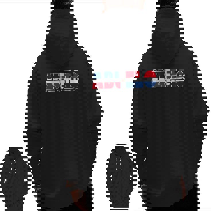 Mens Dominican Flag Abuelo Tee- For Hispanic Grandfather Zip Up Hoodie Back Print