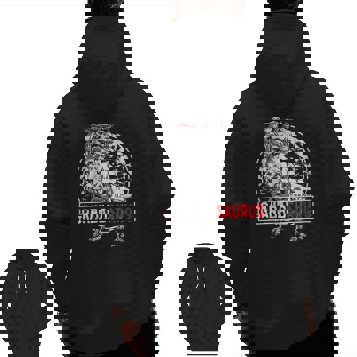 Mens Grandadsaurusrex Dinosaur Father's Day For Grandpa Zip Up Hoodie Back Print