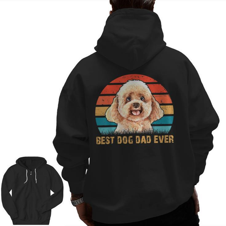 Men's Mens Quote Best Dog Dad Ever Vintage Poodle Lover  For Men Zip Up Hoodie Back Print