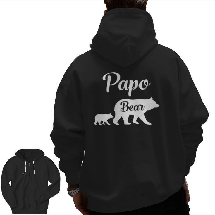 Mens Papo Bear  Zip Up Hoodie Back Print
