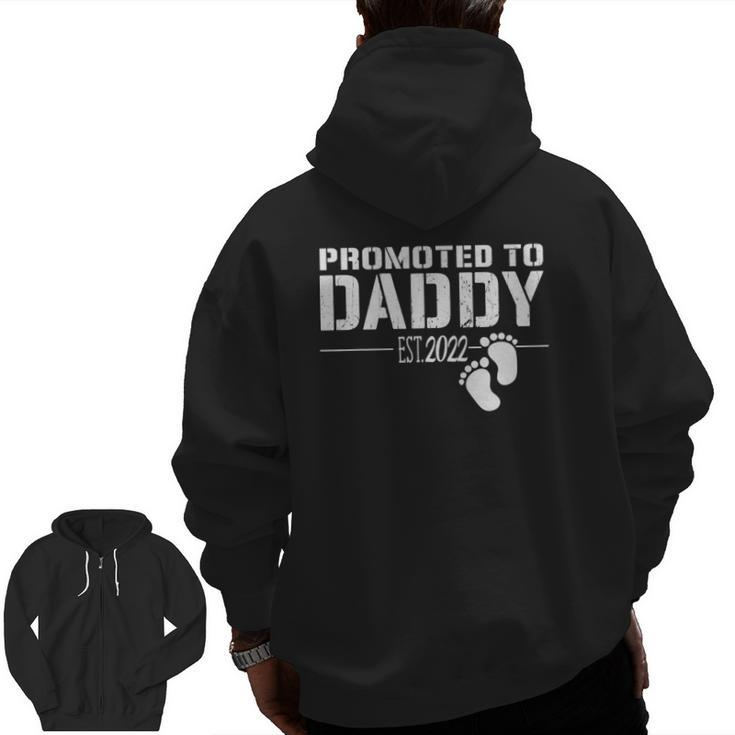 Mens Promoted To Daddy 2022  For New Dad First Time Dad Zip Up Hoodie Back Print