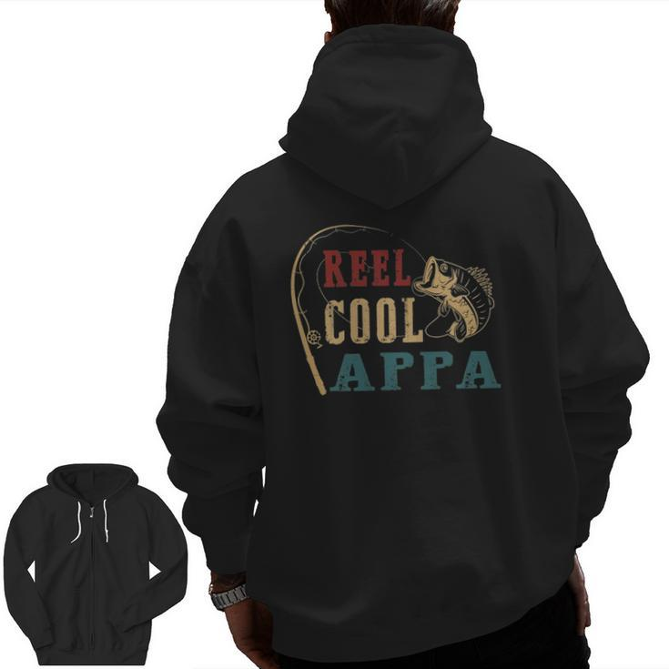 Mens Reel Cool Appa Fishing Father's Day Zip Up Hoodie Back Print