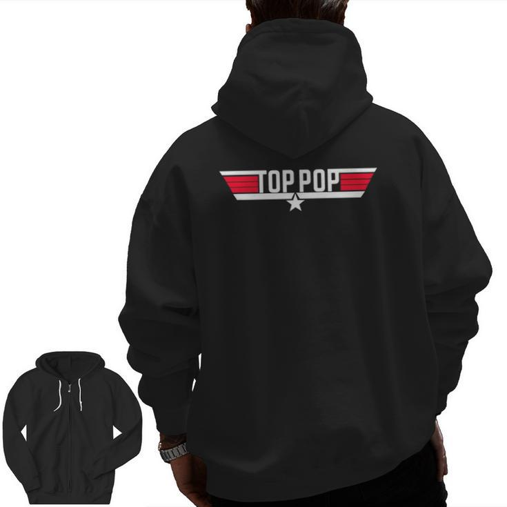 Mens Top Pop Father's Day Zip Up Hoodie Back Print