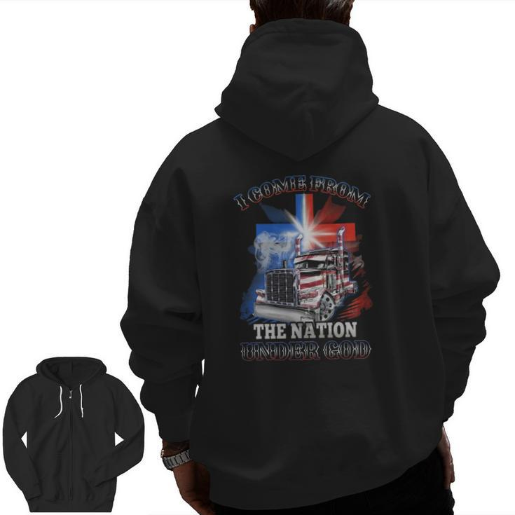 I Come From One Nation Under God Zip Up Hoodie Back Print