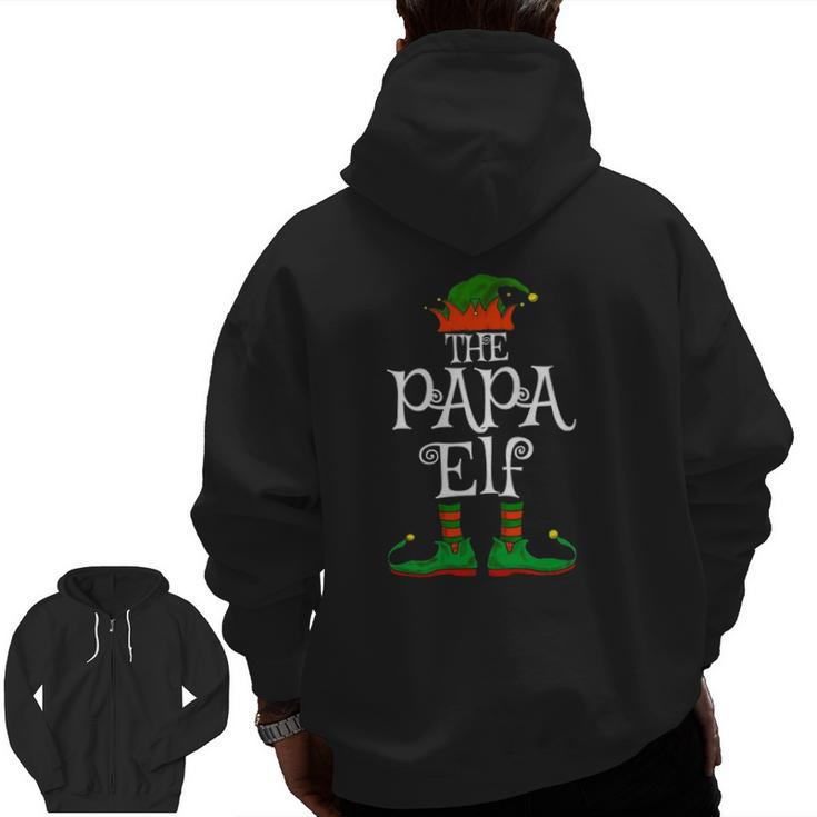 The Papa Elf Family Matching Christmas Dad Men Zip Up Hoodie Back Print