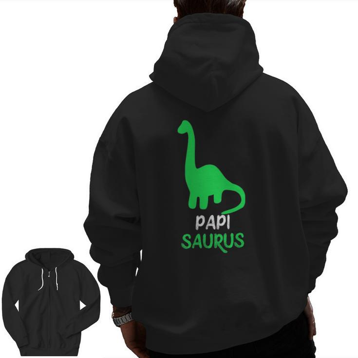 Papisaurus Dinosaur Papisaurus Christmas Zip Up Hoodie Back Print