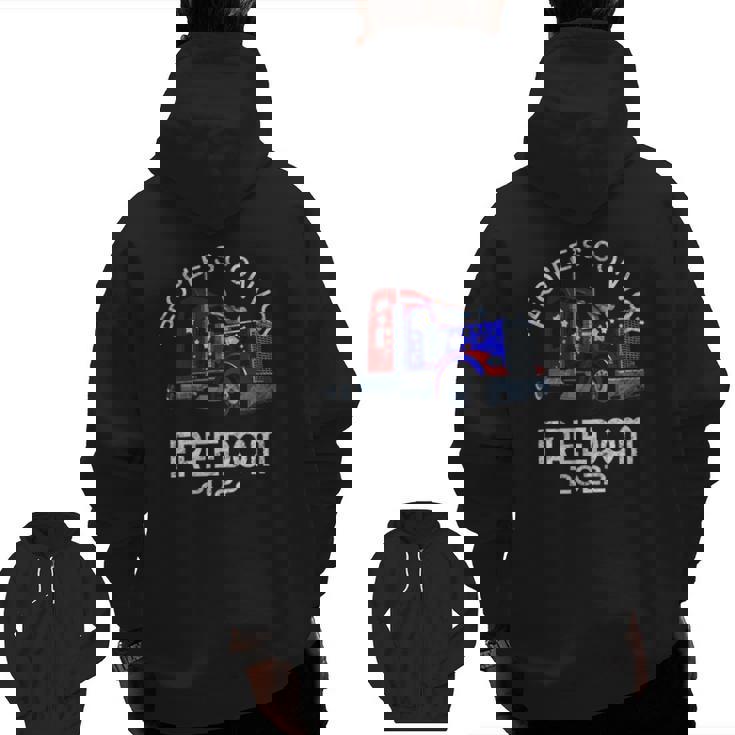 People’S Convoy Freedom 2022 Support Truckers Zip Up Hoodie Back Print