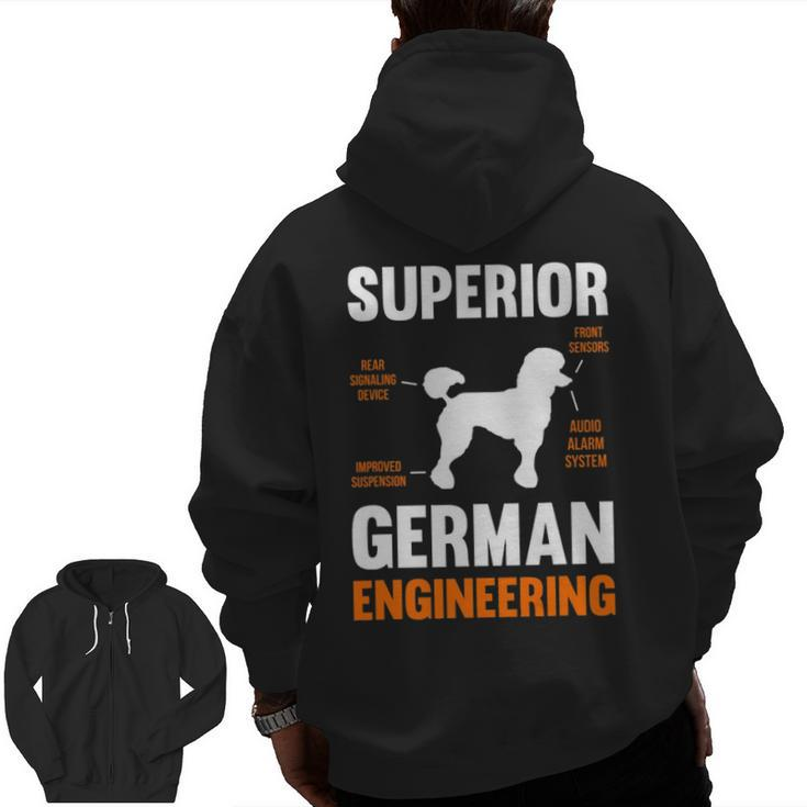 Poodle Dog Superior German Engineering Zip Up Hoodie Back Print
