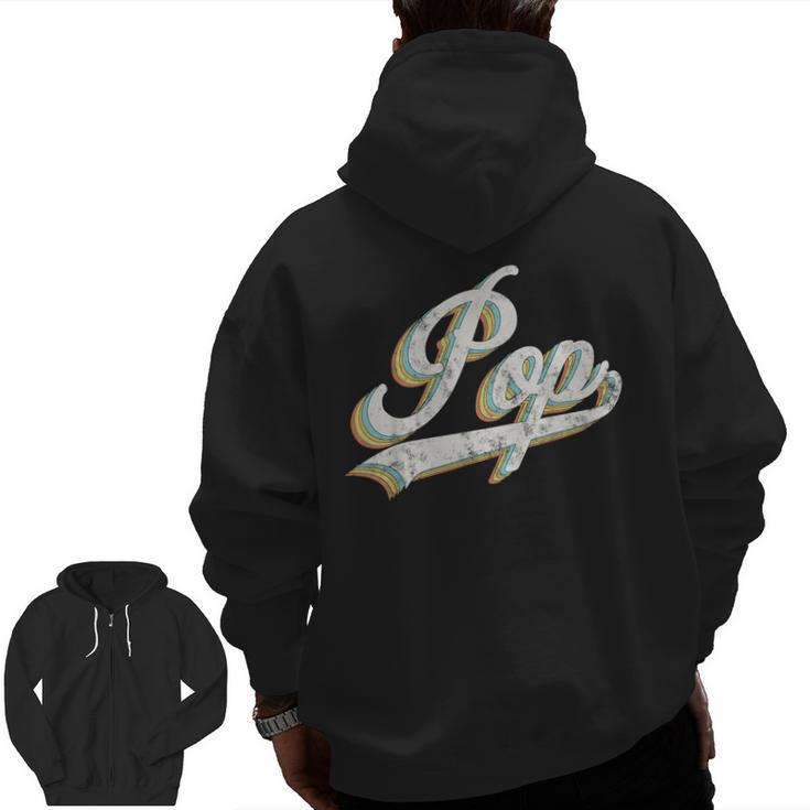 Pop Retro Style Father’S Day For Grandpa Pop Zip Up Hoodie Back Print