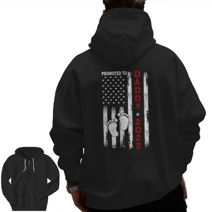 Promoted To Daddy 2022 First Time Father's Day New Dad Zip Up Hoodie Back Print