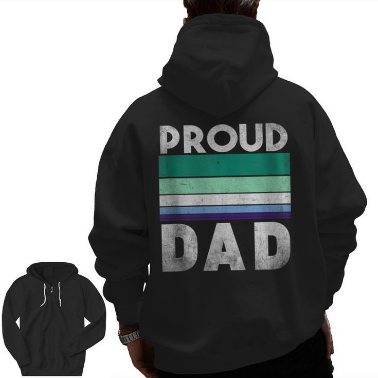 Proud Dad Mlm Pride Lgbt Ally Gay Male Mlm Flag Zip Up Hoodie Back Print