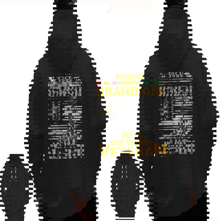 Proud Grandson Of A Vietnam Veteran Vietnam War Vet Zip Up Hoodie Back Print