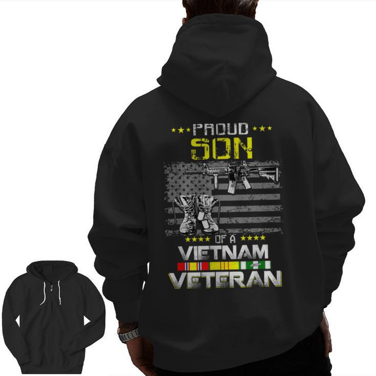 Proud Son Of A Vietnam Veteran T Vietnam Vet Zip Up Hoodie Back Print