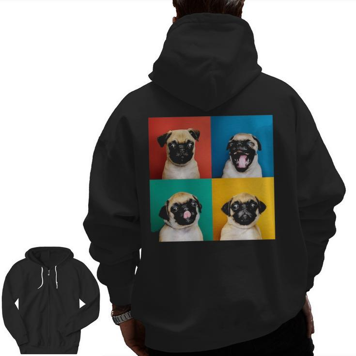 Pug Puppy Portrait Photos Carlino For Dog Lovers Zip Up Hoodie Back Print