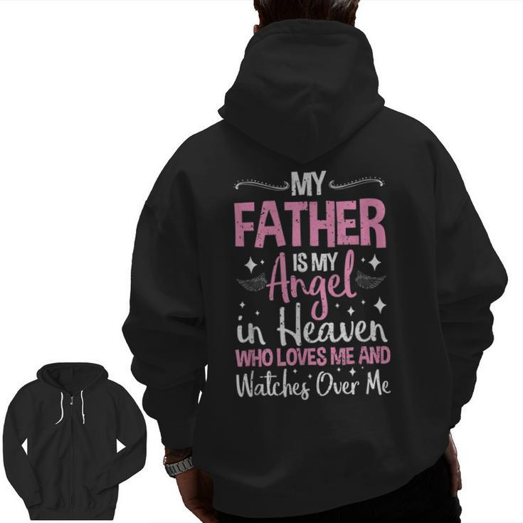 Rest In Peace Dad Father  Zip Up Hoodie Back Print
